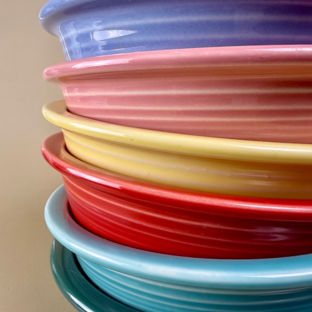 Vintage Fiestaware Rim Cereal Bowls – Set of 6 Multicolor | HLC USA Pottery - Picture 2 of 10